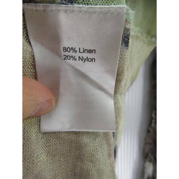 Krimson Klover Sweater Large Linen Pullover Abstract Ruched Sleeve - Picture 9 of 11